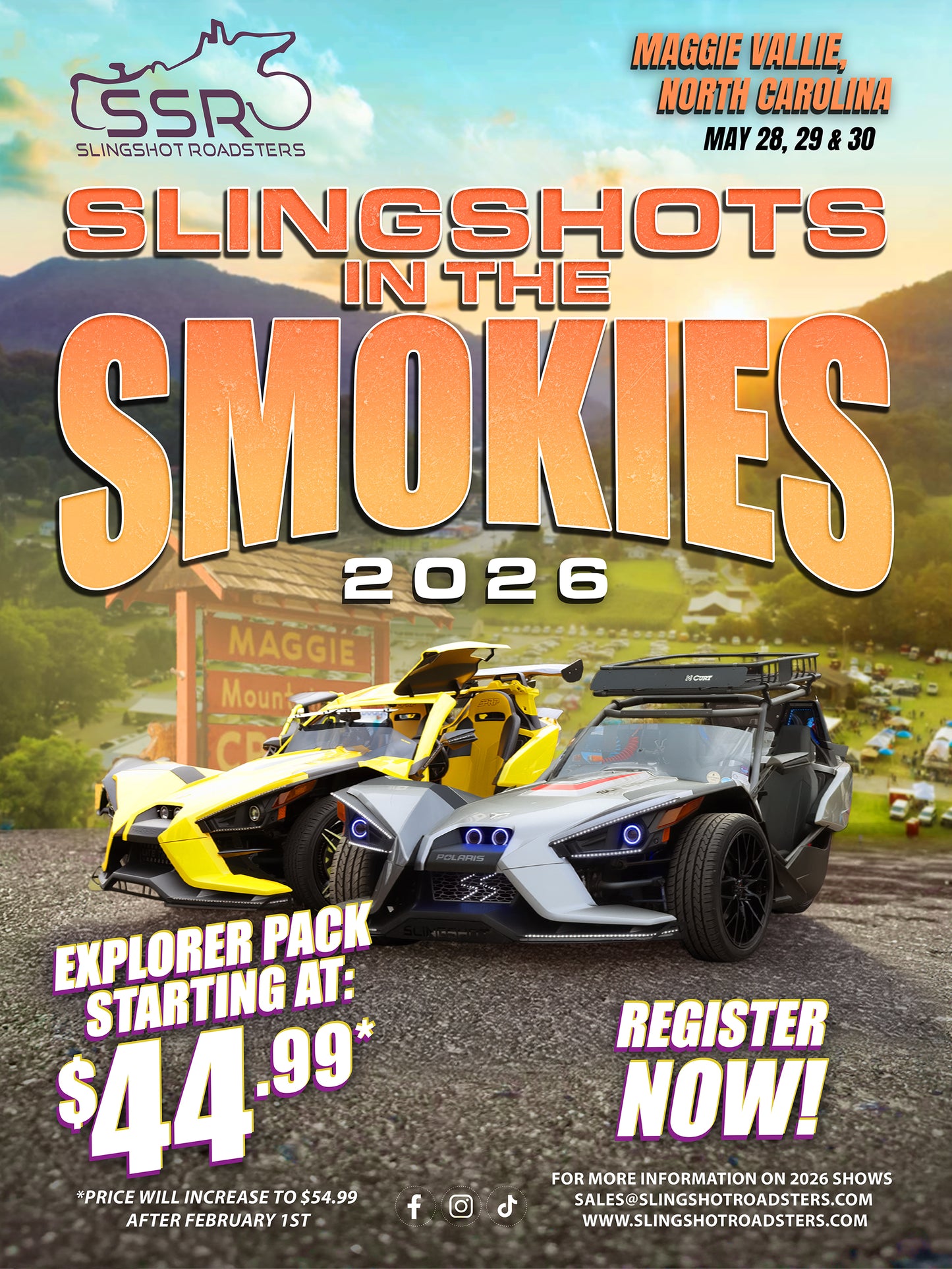 Slingshots in the Smokies 2026 – Explorer Package Registration