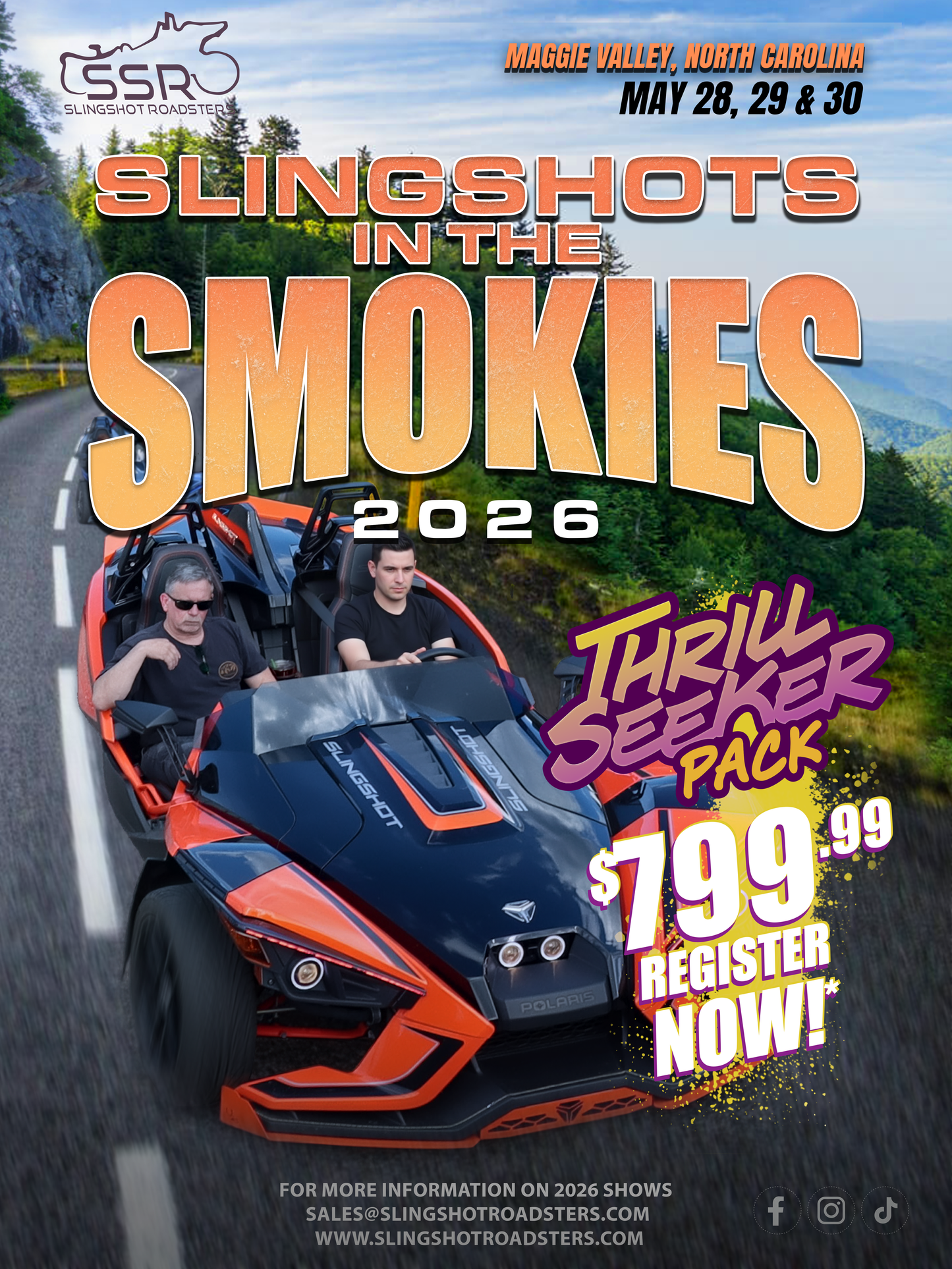 Slingshots in The Smokies 2026 – All Inclusive - Thrill-Seeker Package Registration (VIP Package)